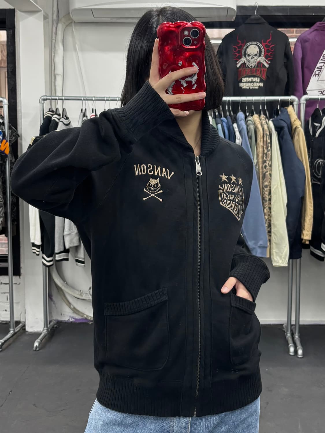 밴슨 레더 펠릭스 집업 자켓 상품이미지2