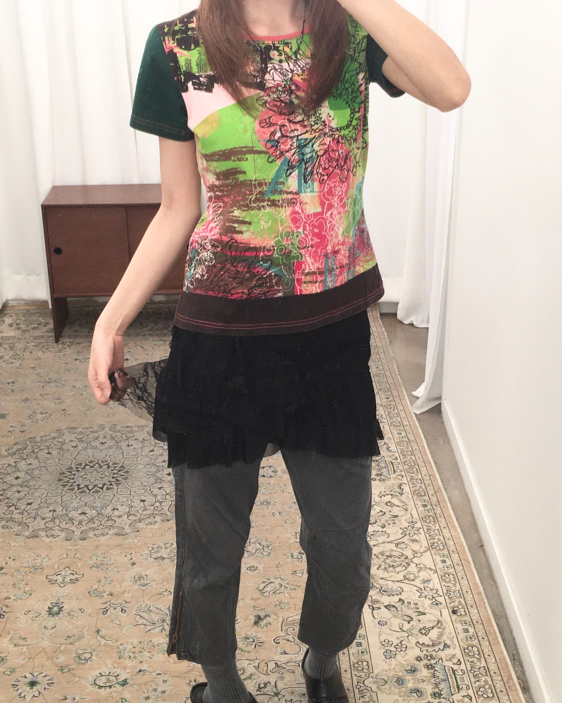 블랙 레이어드 숏 스커트 상품이미지3