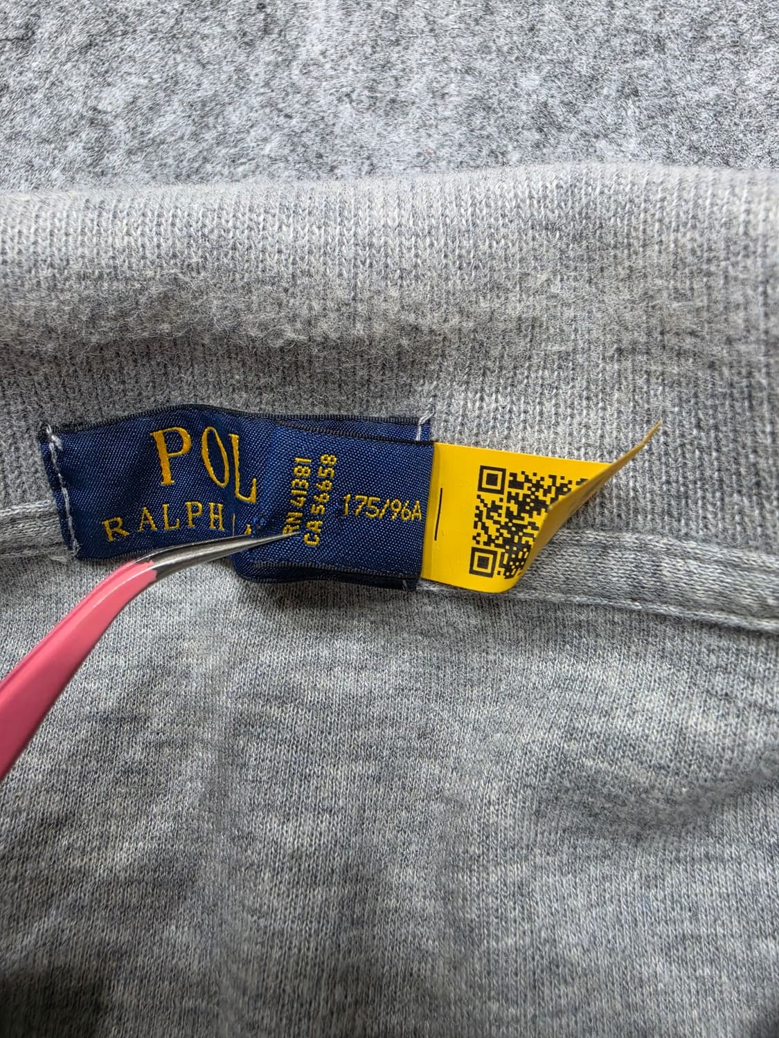 폴로 랄프로렌 코튼 반집업 하프집업 큐알택 그레이 M 상품이미지8