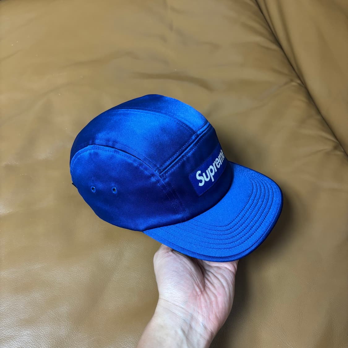 Supreme 슈프림 캠프캡 모자 (Satin Navy Blue) 상품이미지3