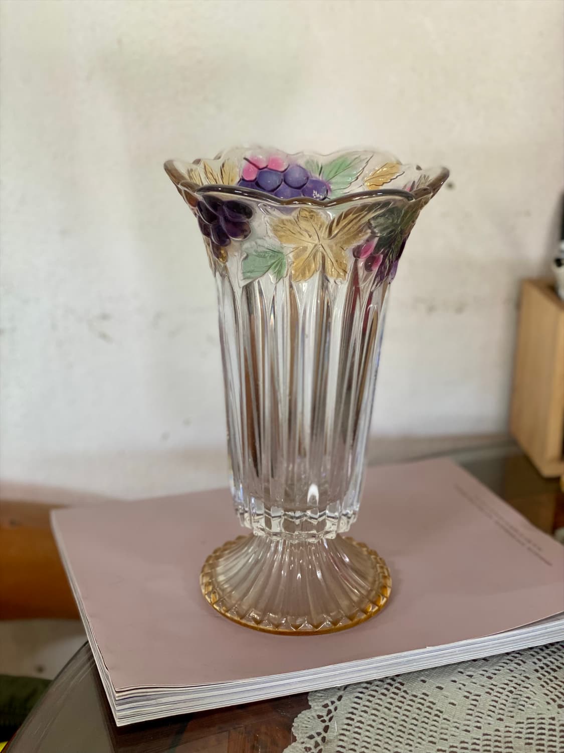 일본 소가글라스 빈티지 화병 유리 꽃병 오브제 상품이미지3