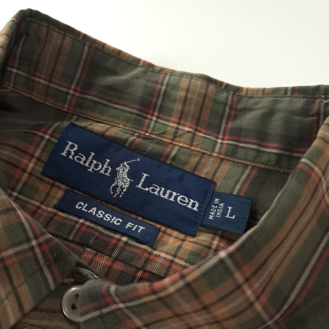 CK293 L 폴로 90s 클래식 타탄체크 올리브 셔츠 남방 상품이미지3