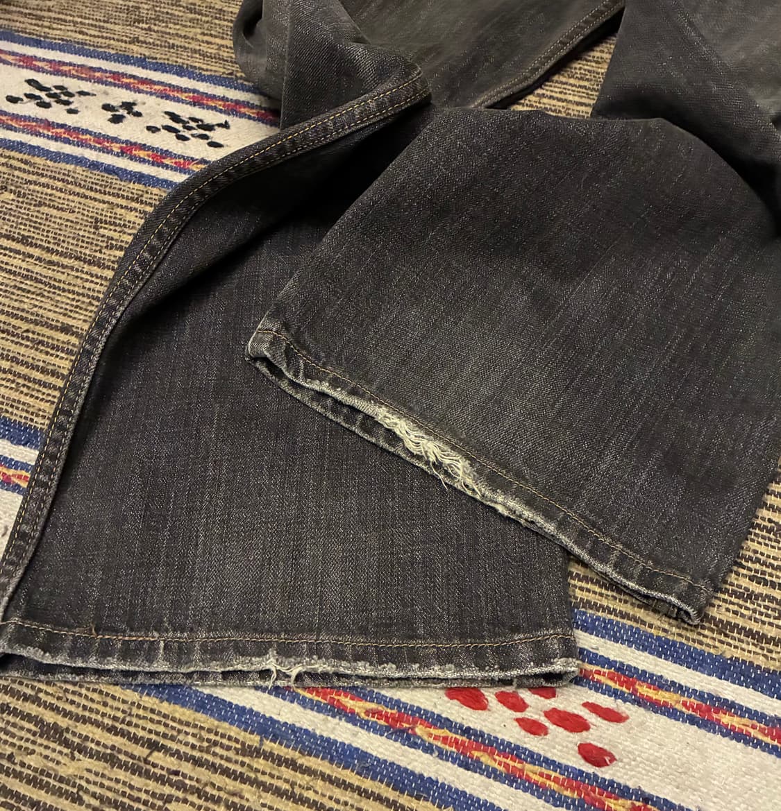 (33)00s Levis 리바이스 527 로우 부츠컷 흑청 데님 청바지 상품이미지5