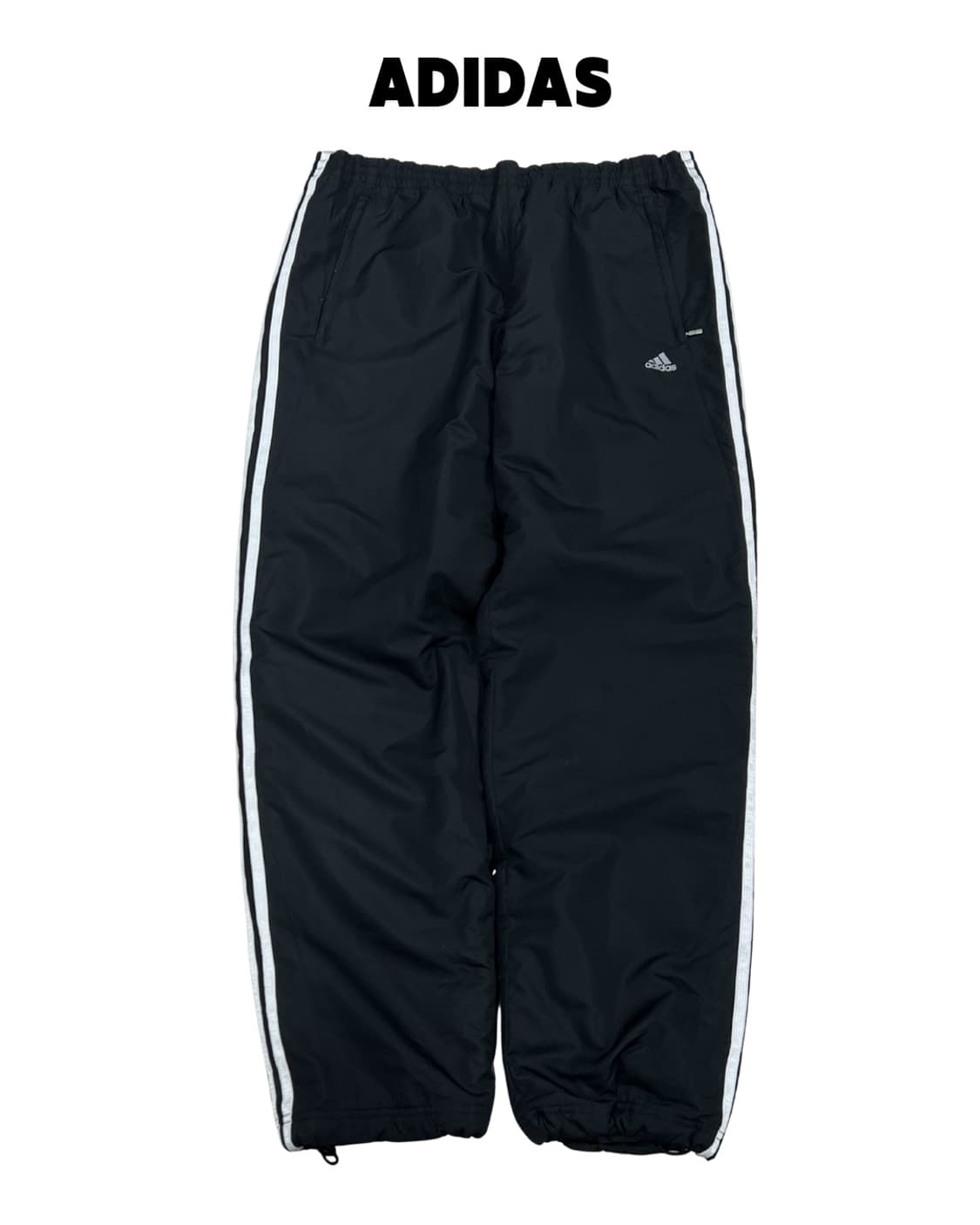 아디다스 올드스쿨 삼선 우븐 웜업 팬츠 블랙 (밑단 스트링) 상품이미지1