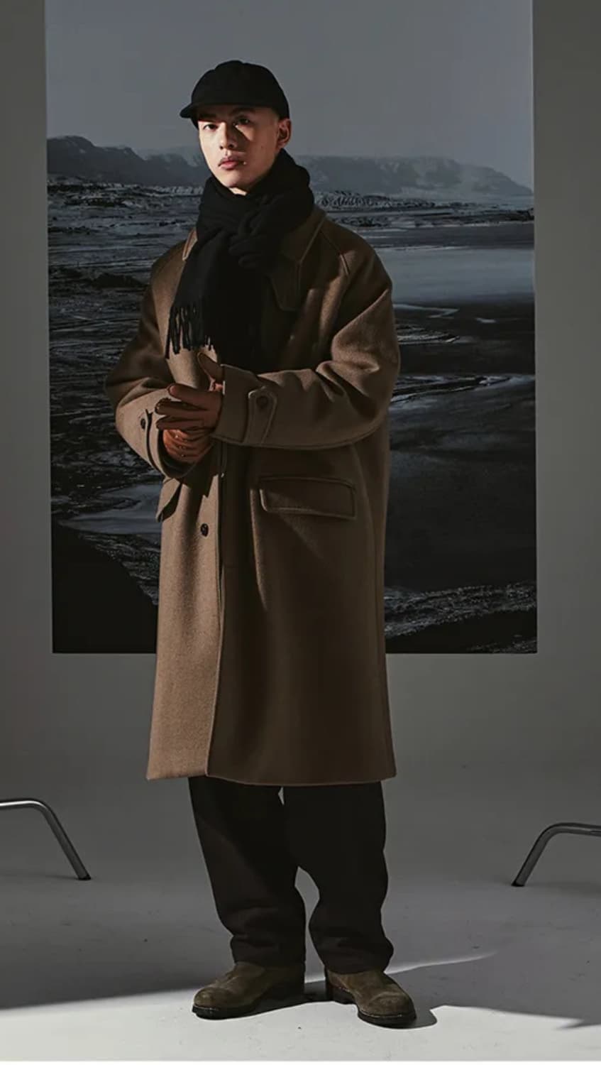 wool balmacaan coat khaki beige 상품이미지5