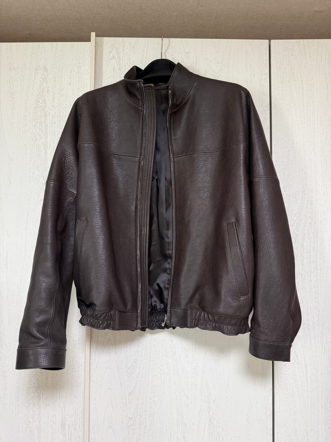 [S] 유스/ 하이넥 레더 블루종 상품이미지2