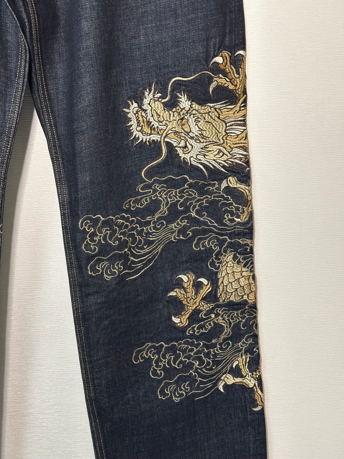 카라쿠리 타마시•스이/ BIG SIZE 쌍룡 인디고 데님 (새상품) 상품이미지4