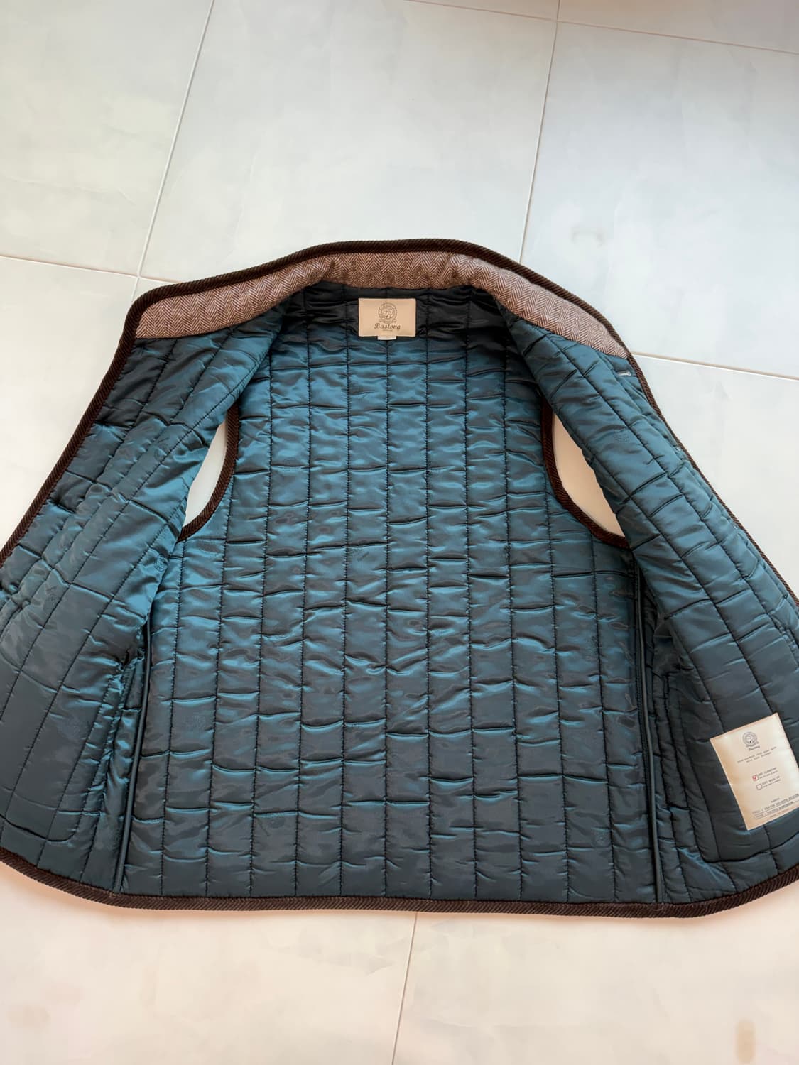 바스통 187 브라운 헤링본 베스트 L(105-110) 상품이미지7