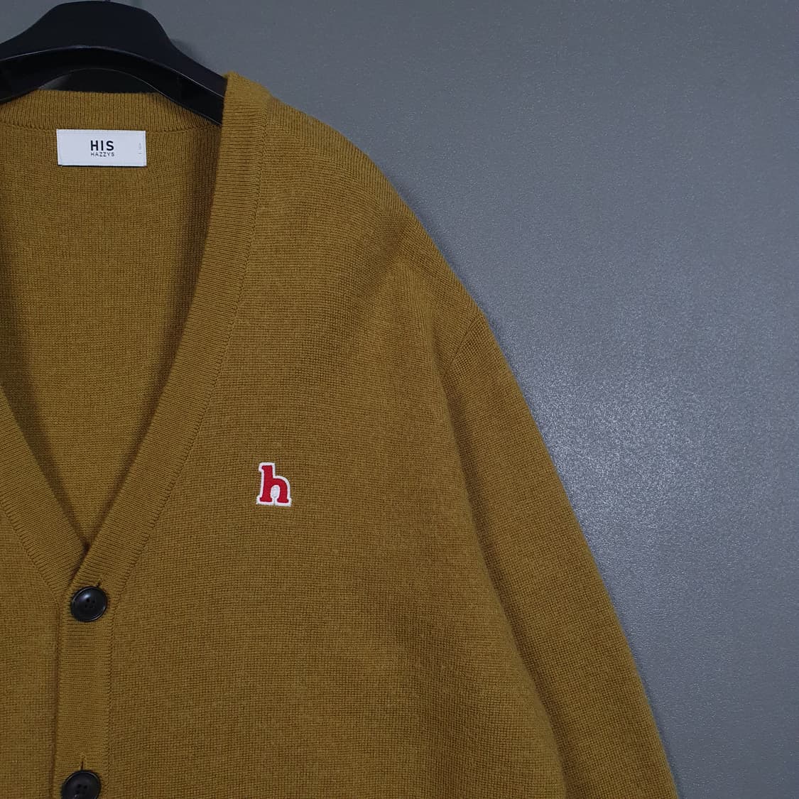 실측 XL) 헤지스 신형 21FW HIS 울 캐시미어 Y넥 니트 가디건 상품이미지3