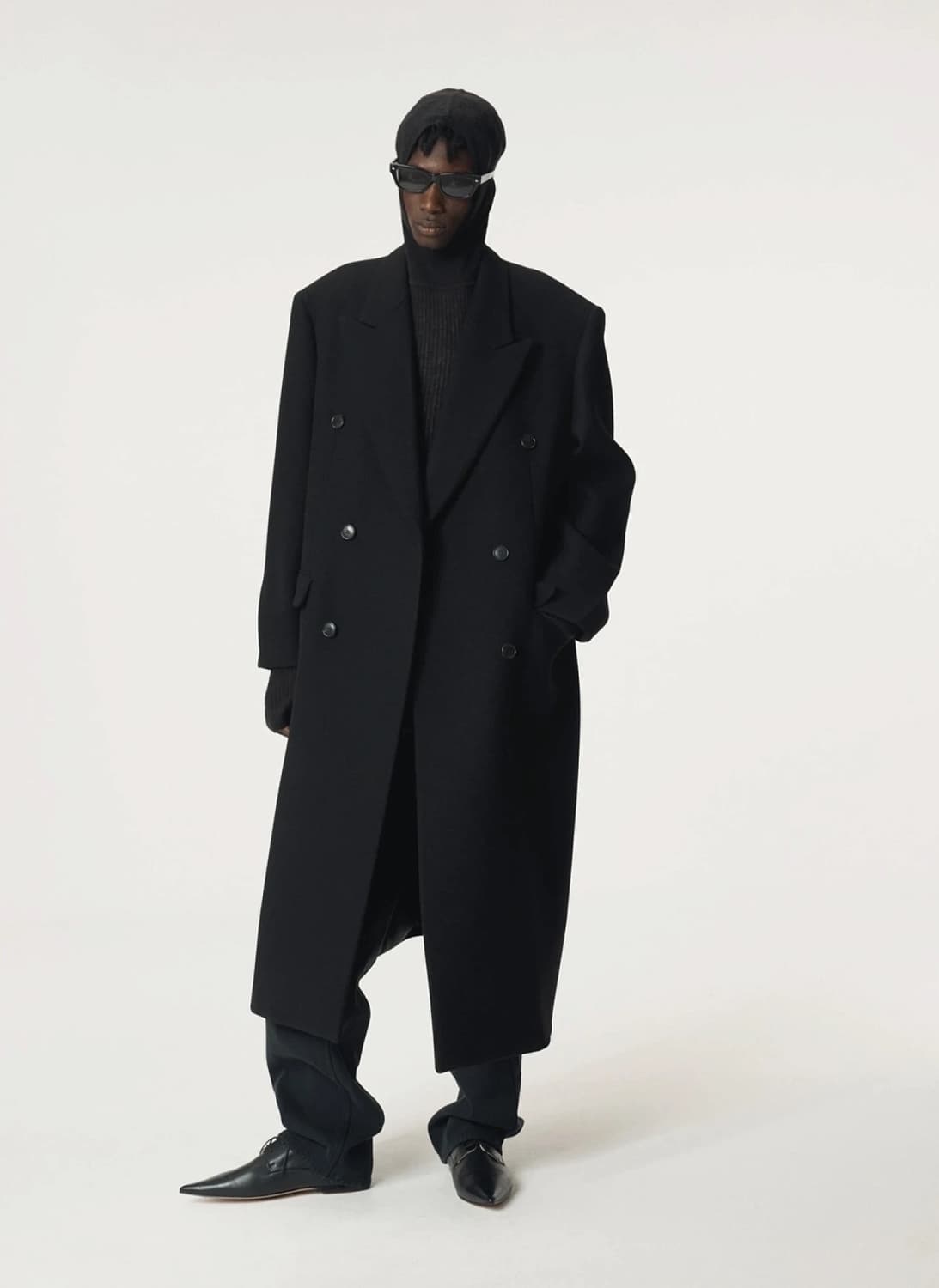 [XL] 렉토 25FW 클래식 더블 코트 블랙 상품이미지1