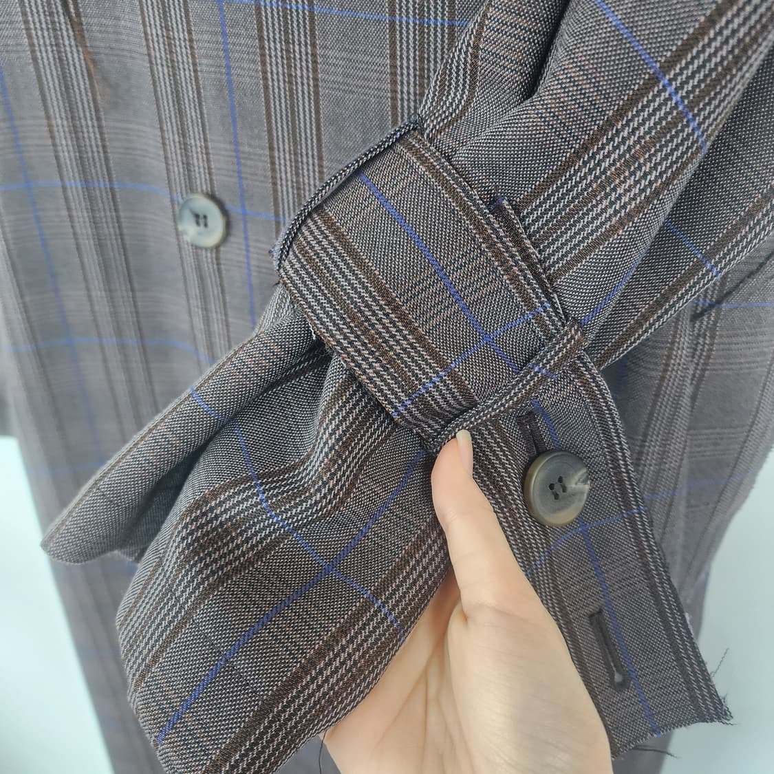 소프트서울 체크 롱 트렌치코트 상품이미지5