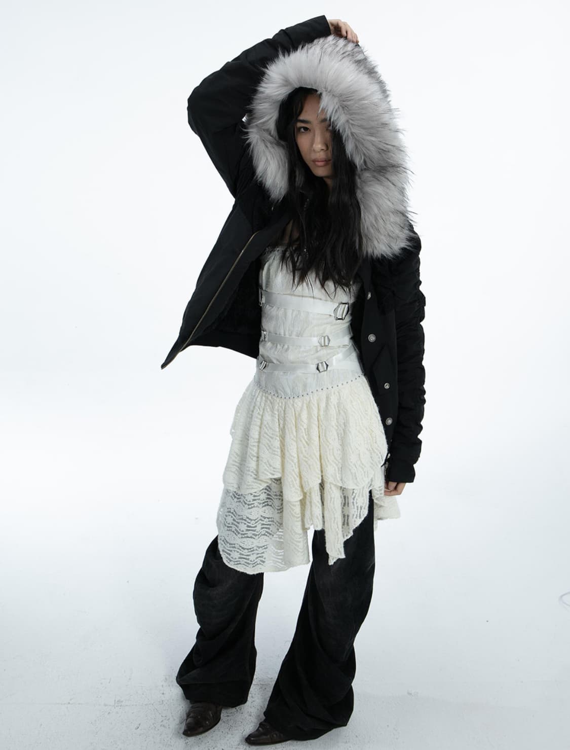 Two-Color Mink Fur Jumper black 상품이미지1