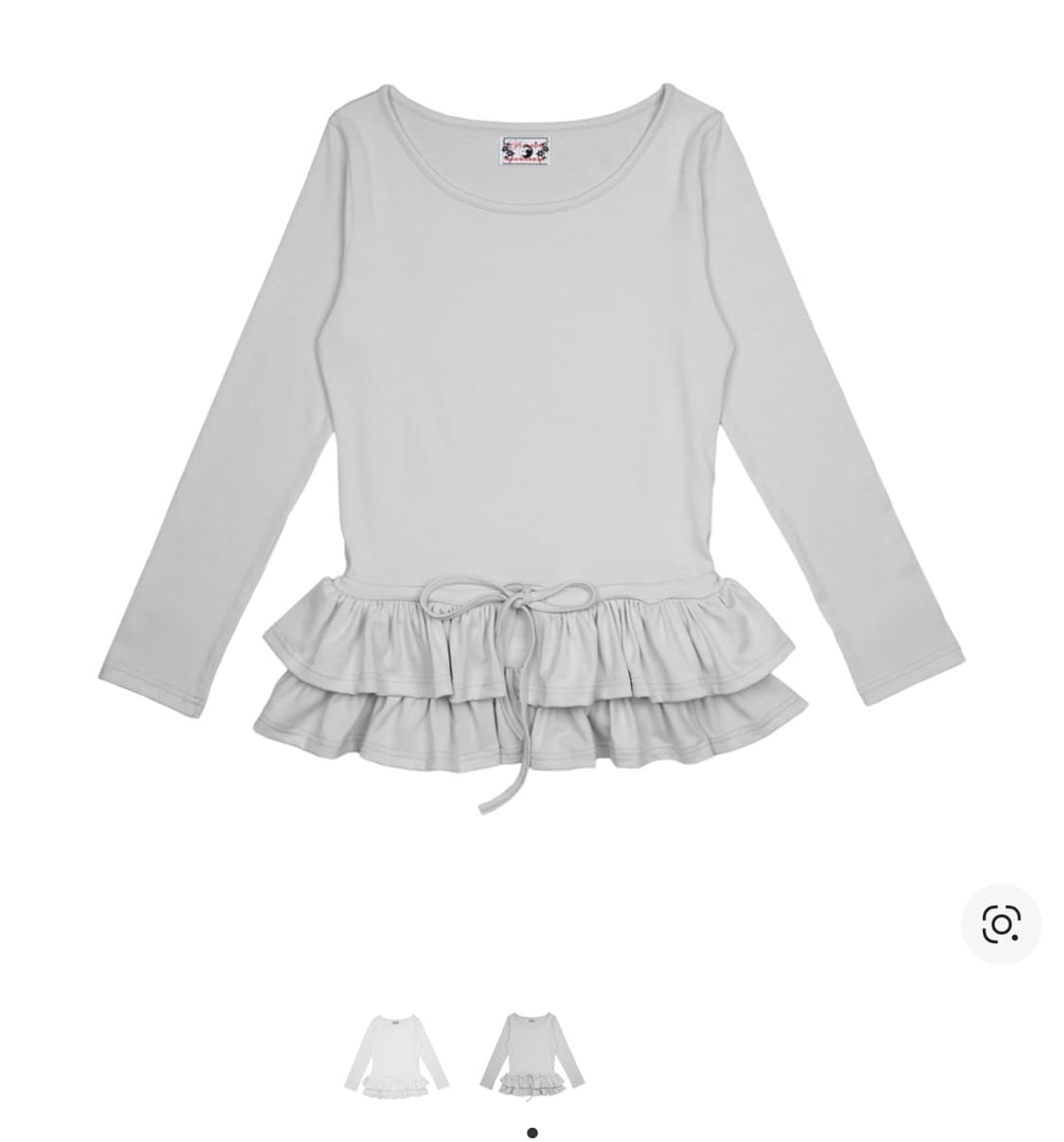 러프넥 러플 플레인 티셔츠 애쉬 상품이미지1