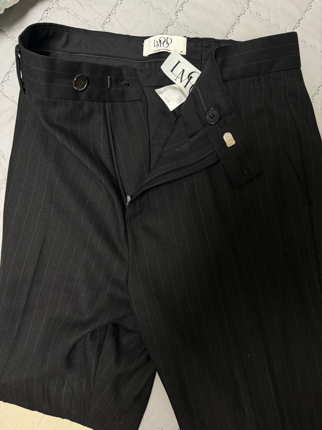 엘무드 스트라이프 플레어 슬랙스  상품이미지3