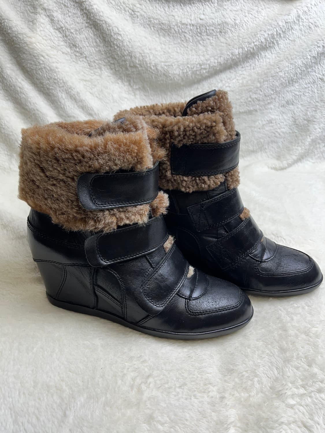 [37] 아쉬 털 가죽  웨지힐 스니커즈|| 235 상품이미지1