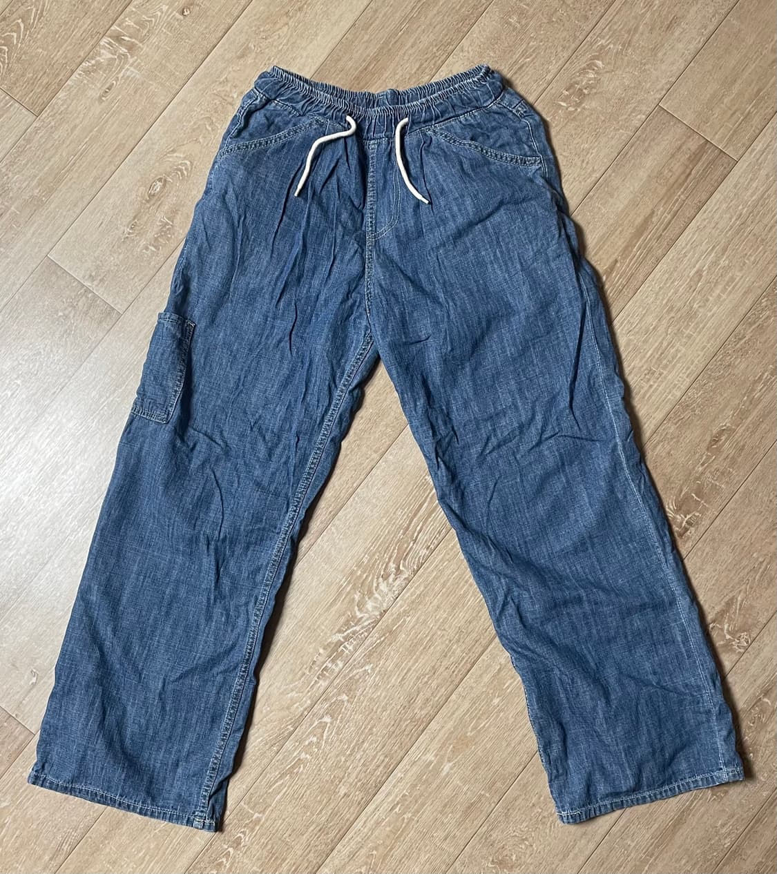 [moaa] 고바이 데님 밴딩 팬츠 (연청) 상품이미지2