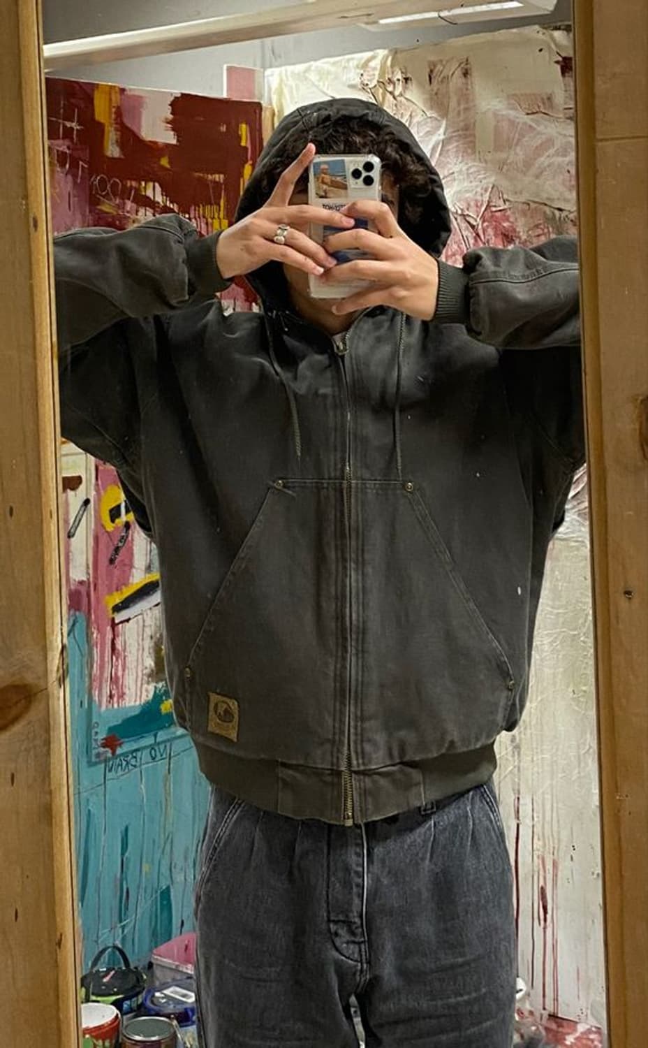 (L) 칼하트 후드 덕 액티브 보이즈 자켓 YYJ130 MOS 모스그린 상품이미지10