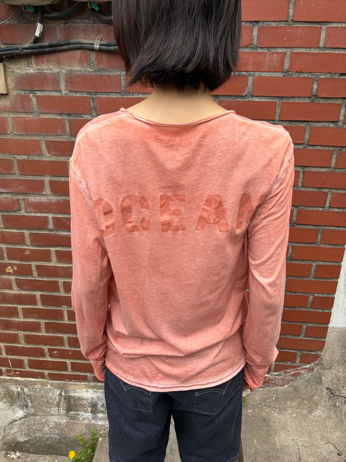 Zadig&Voltaire 라운드넥 피치 워싱 긴팔 티셔츠 M 상품이미지4