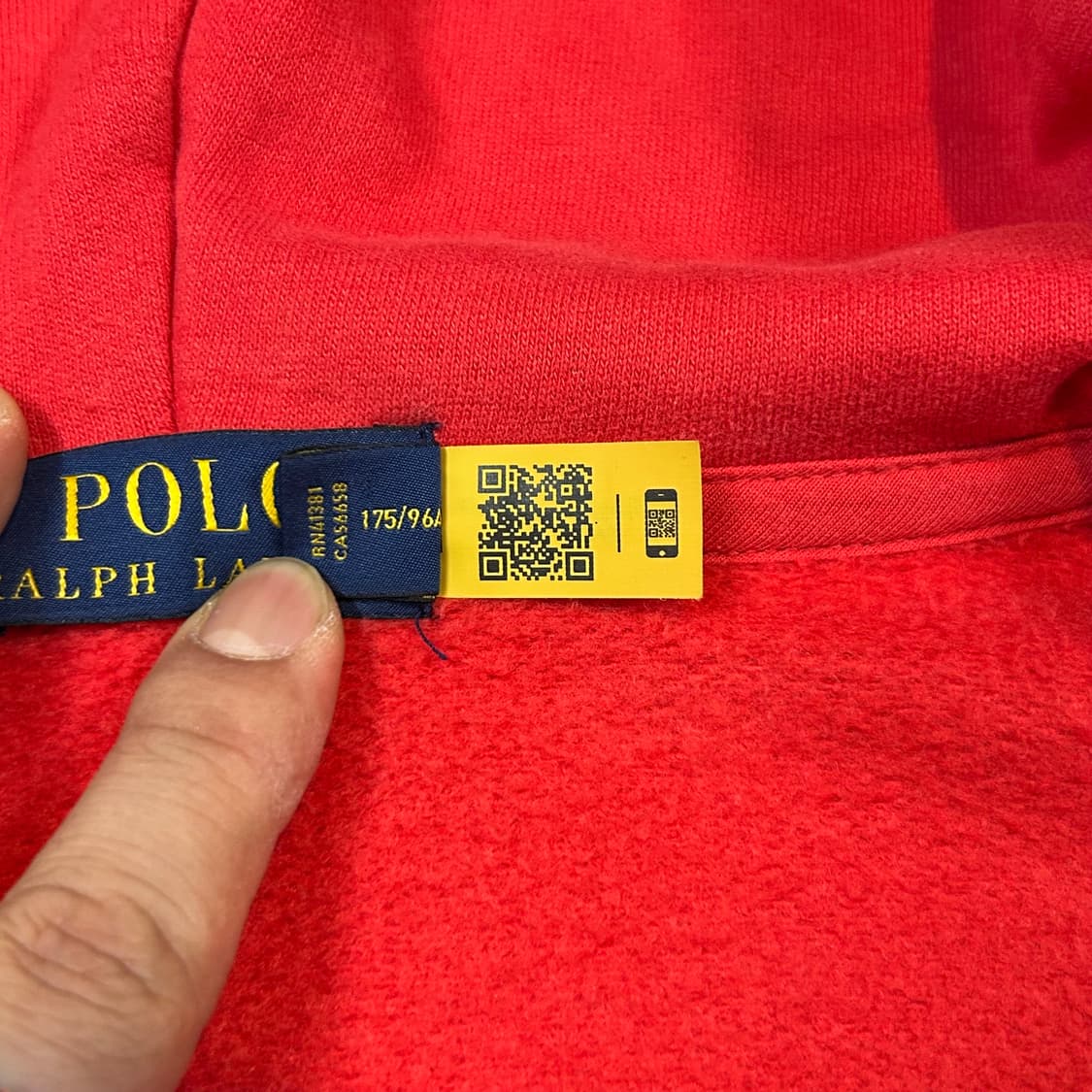 M) 폴로 랄프로렌 레드 후드집업 신형 큐알탭 상품이미지9