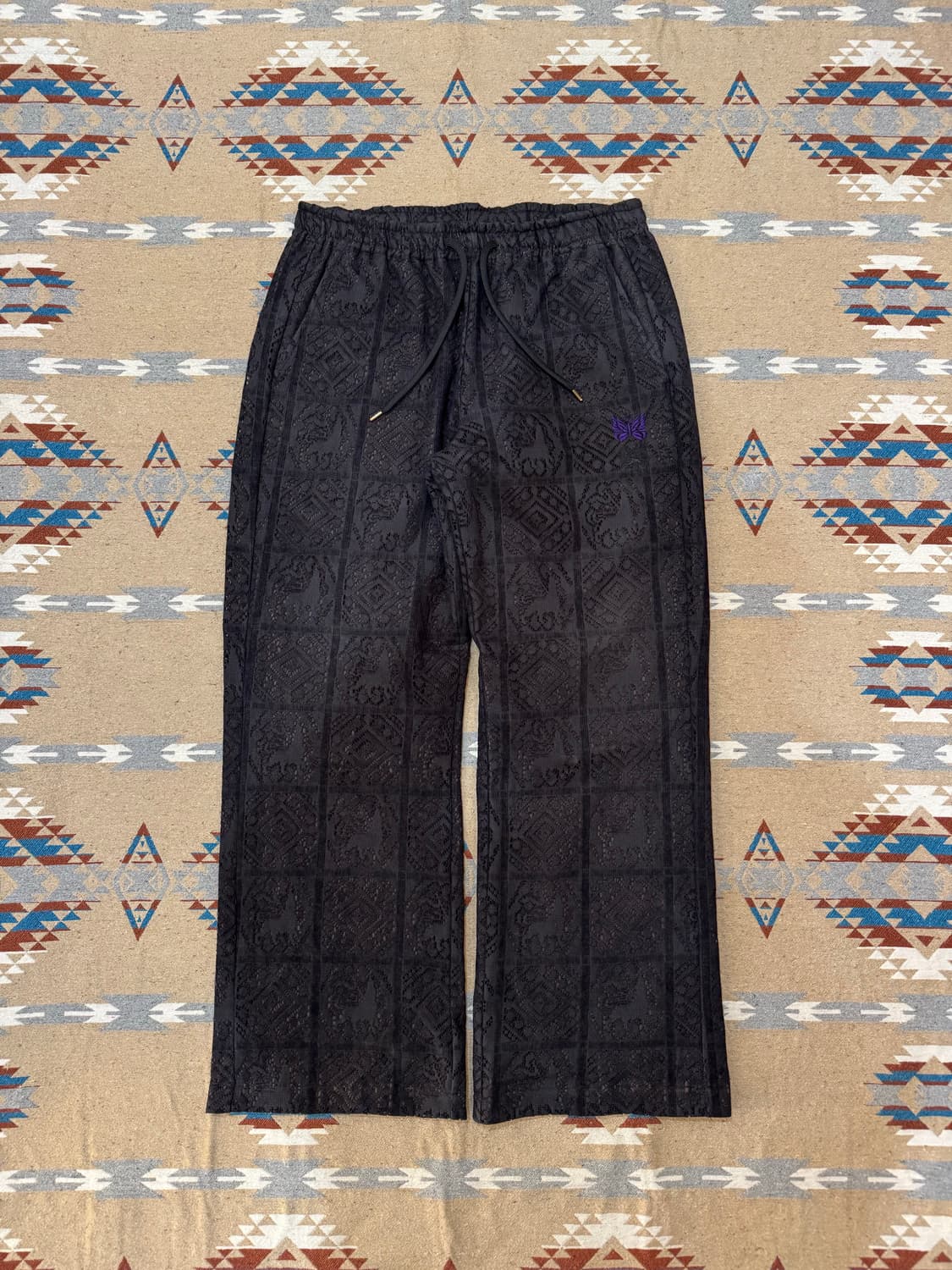 [M] 니들스 x 사스콰치패브릭스 블랙 레이스 트랙팬츠 블랙 상품이미지2