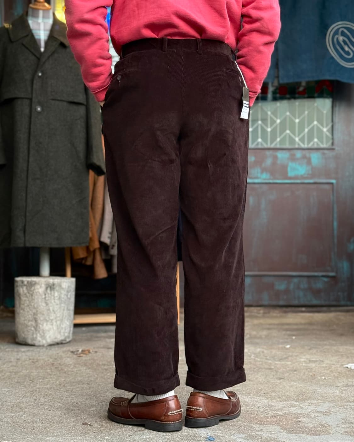 90‘s 로렌 랄프로렌 투턱 코듀로이 앤드류 팬츠 34 [다크브라운] 상품이미지9