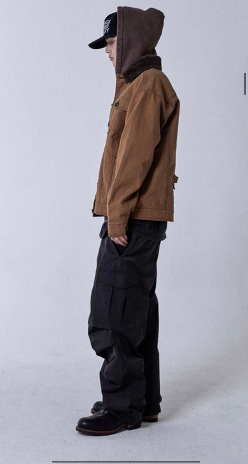 오가프Canvas Cotton Trucker Jacket 브라운 색상 상품이미지3