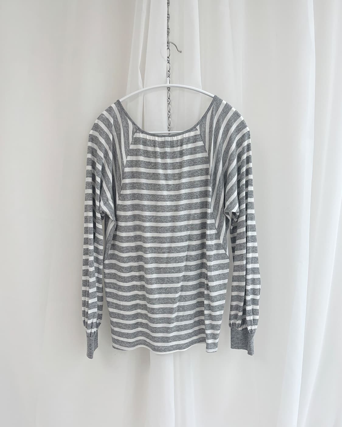 FAIRY SHADE 스트라이프 변형 긴팔 티 상품이미지4