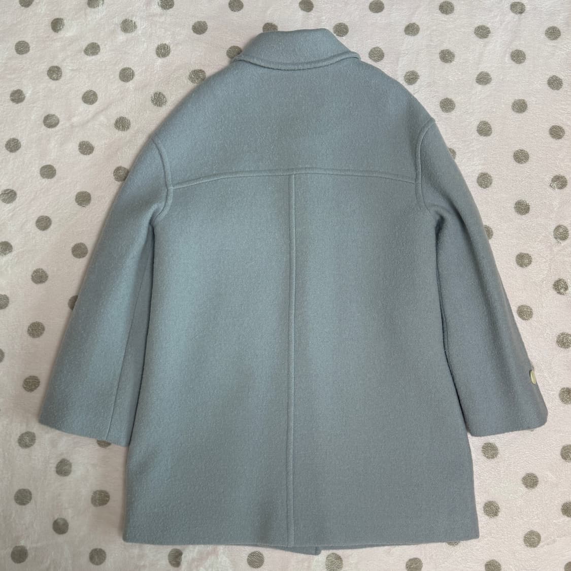 룩캐스트 울 부클 하프코트 아쿠아블루 상품이미지2