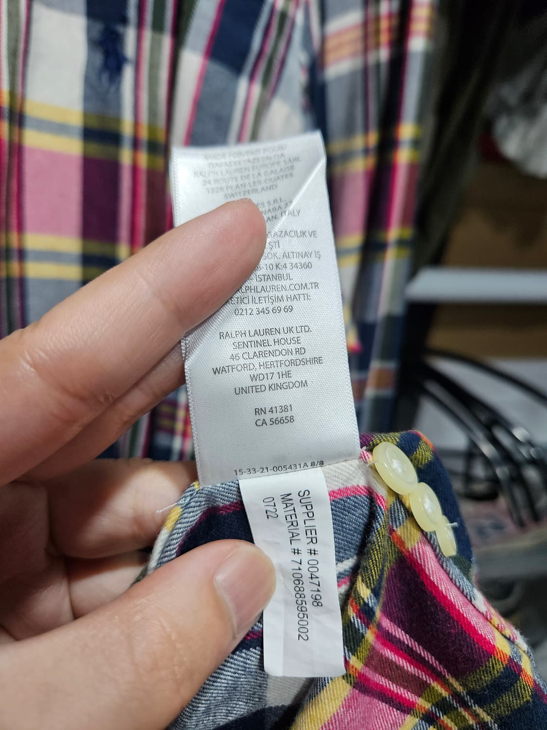 폴로 랄프로렌 체크셔츠 커스텀핏 XL 상품이미지9