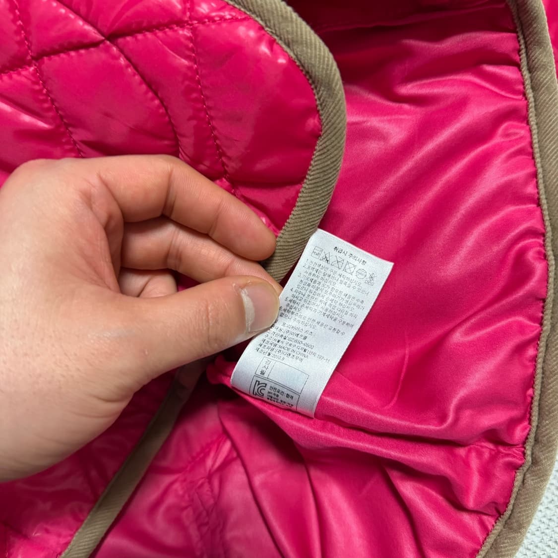 리바이스 핑크 퀼팅 후드 자켓 상품이미지5