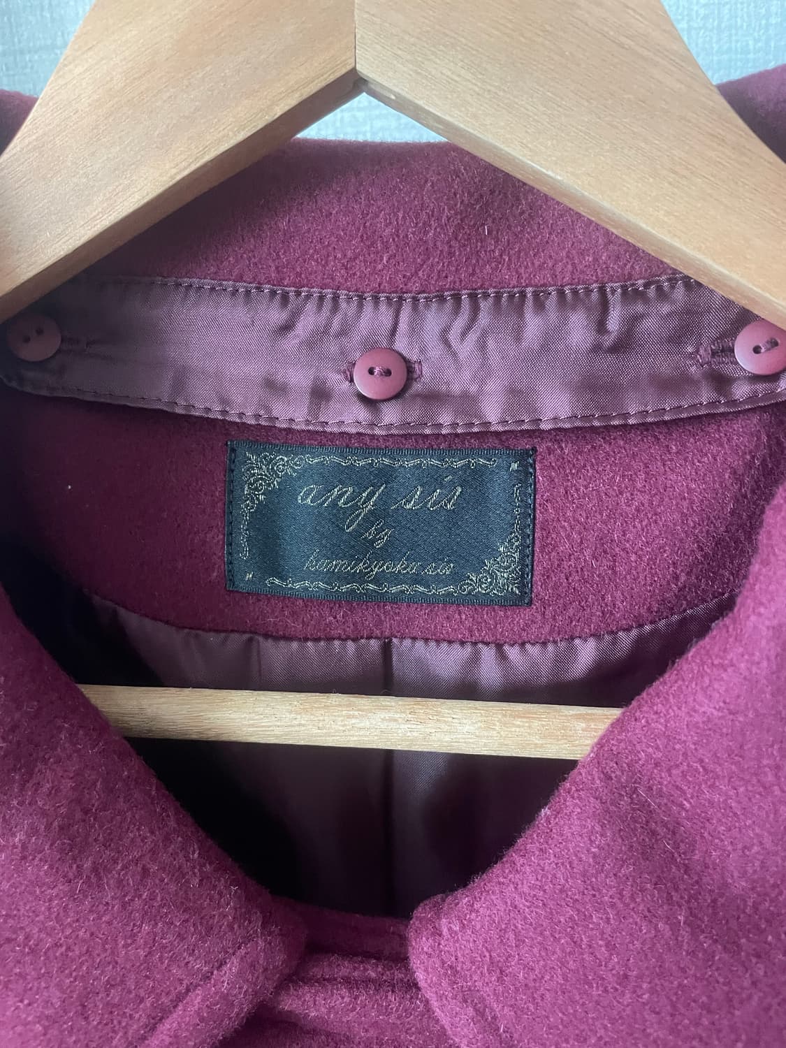 모리걸 빈티지 레드 카라 투버튼 울코트 ♥️♥️ 상품이미지2