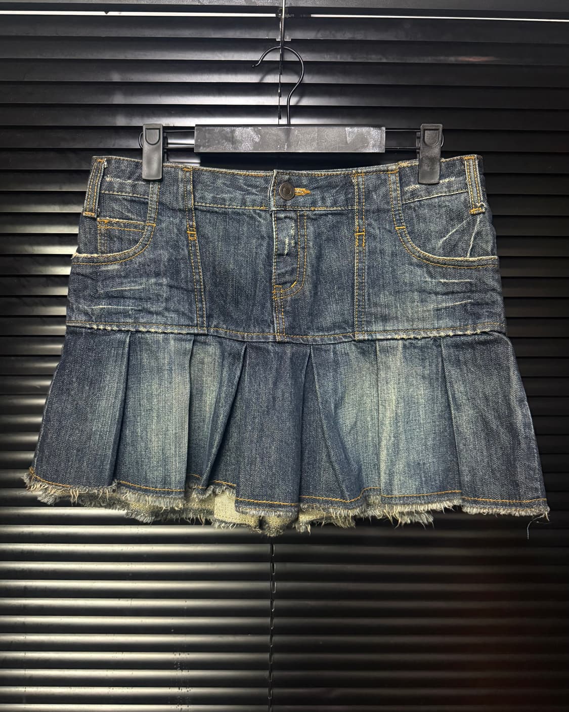 YA2 워싱 데님 플리츠 주름 스커트 치마 29 갸루 로리걸 고스 펑크  상품이미지2