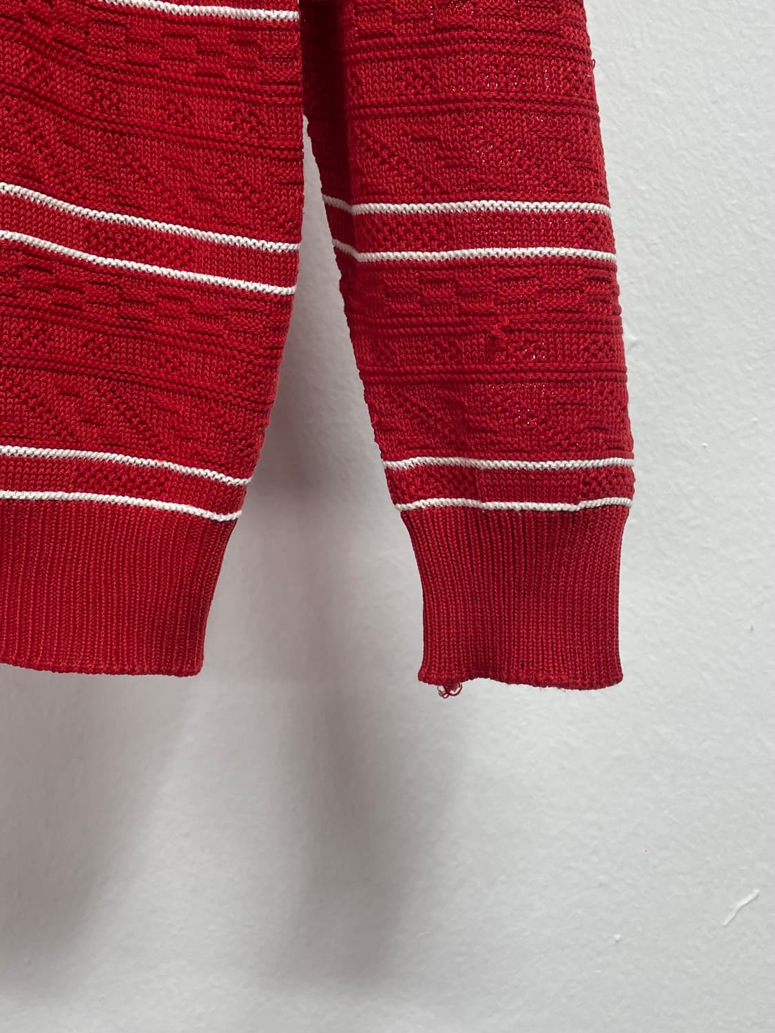 90s 라코스테 단가라 패턴 코튼 니트  (on.468) 상품이미지5