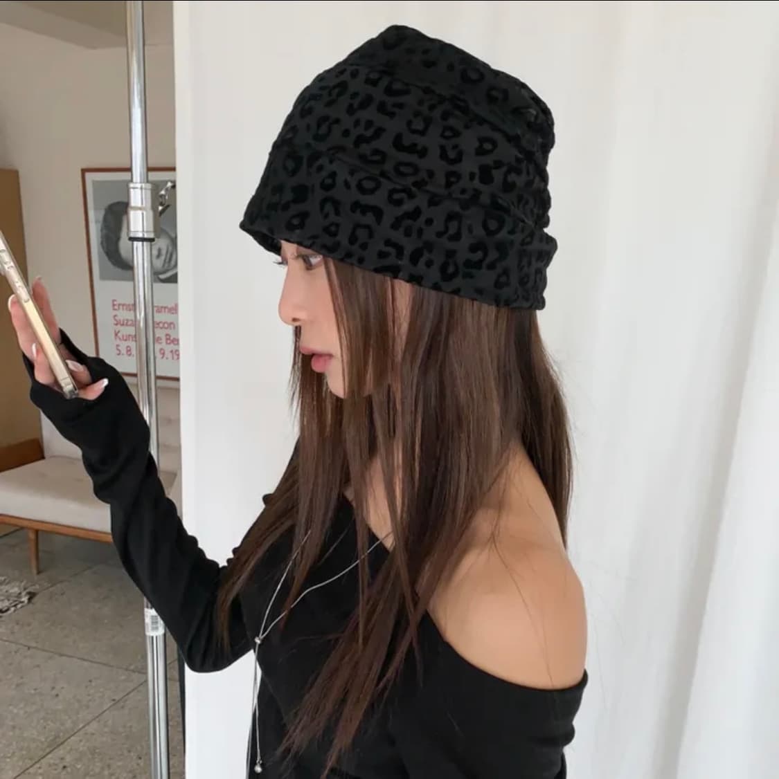 레오파드 비니 상품이미지1