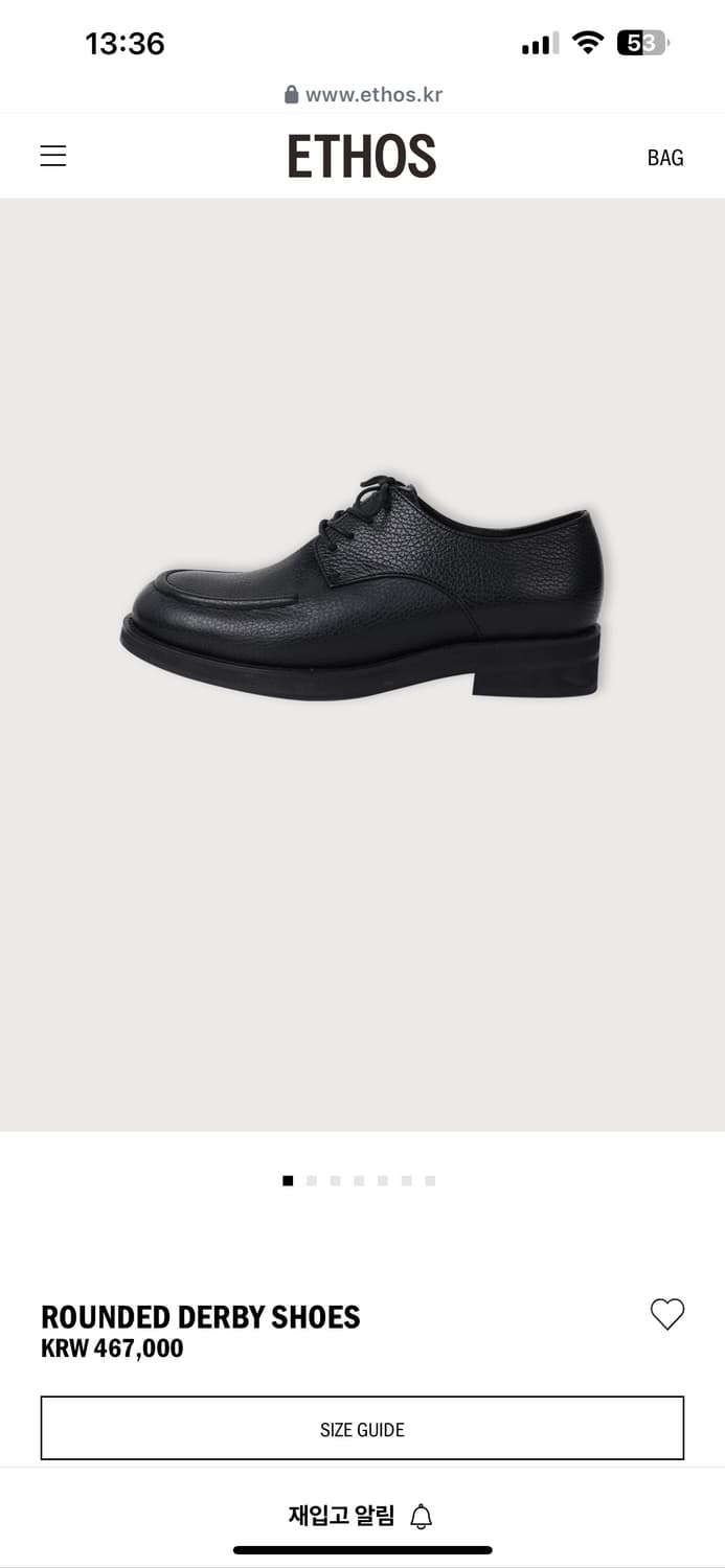 에토스ROUNDED DERBY SHOES 상품이미지1