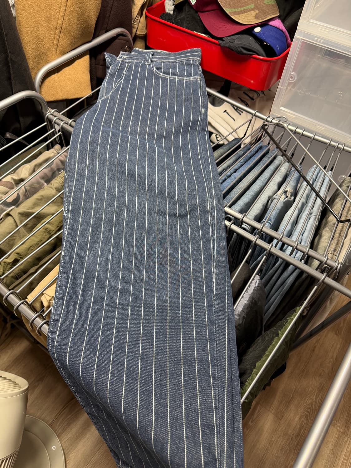 칼하트wip의 스트라이프 패턴 데님 팬츠 32 상품이미지3