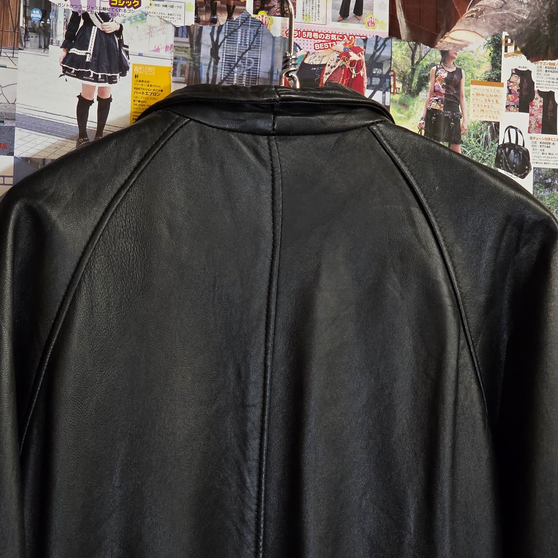 JPN 리얼레더 원버튼 가죽 코트 상품이미지8