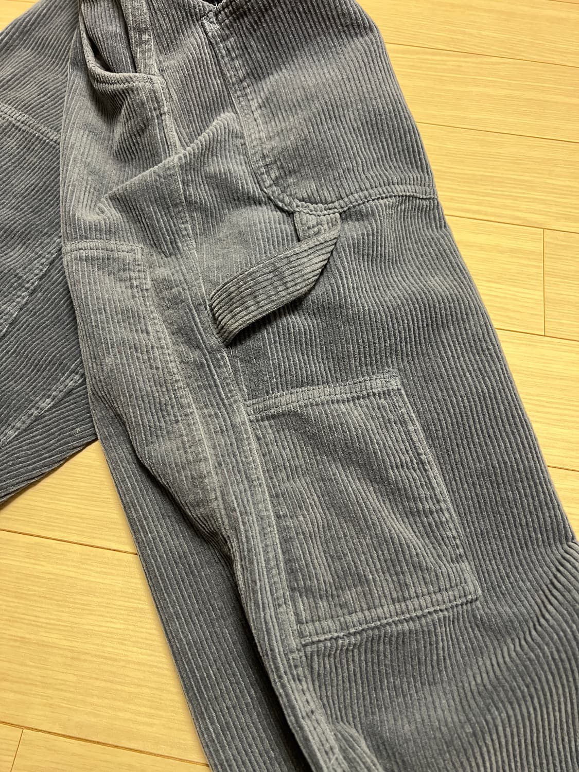 예스아이씨 코듀로이 더블니 카펜더 팬츠 그레이네이비 L / 워크웨어 무드 상품이미지4