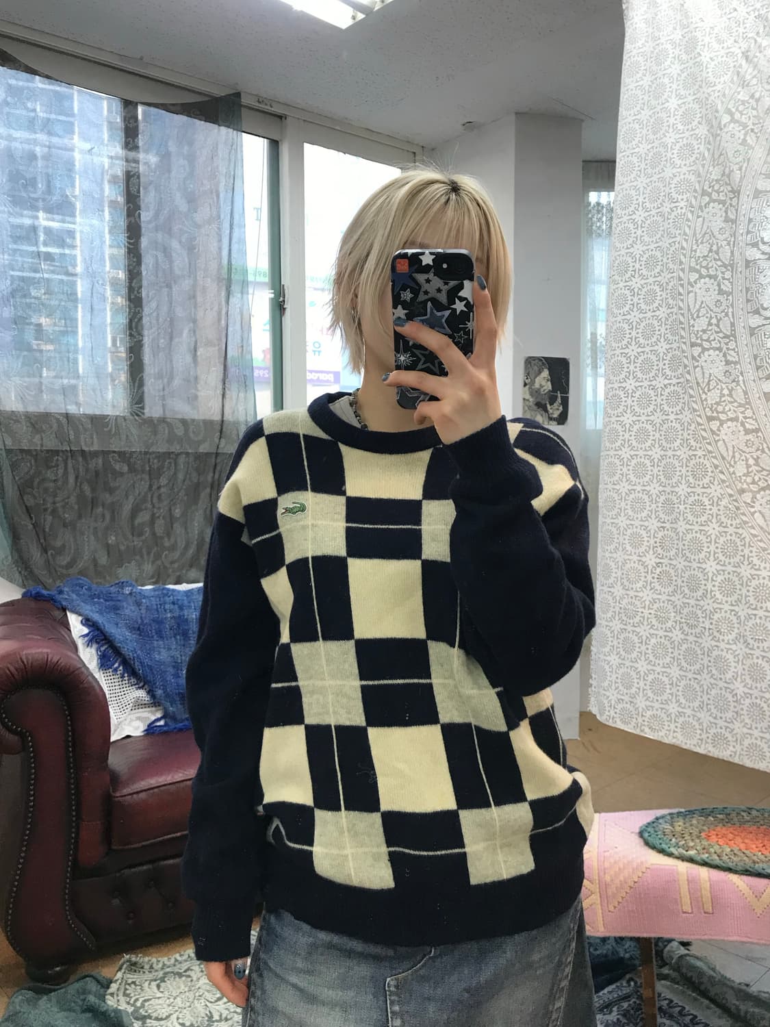 라코스테 서광 체크 니트  상품이미지2