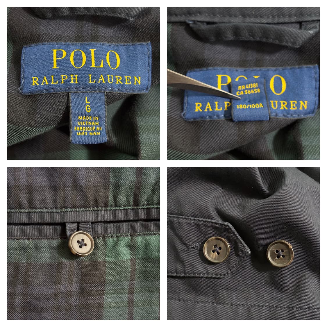 새상품급)폴로 타탄체크안감 헤링턴 집업자켓L/105/네이비 상품이미지6