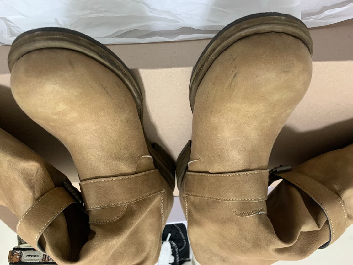 네가티브쓰리 NEGATIVE THREE 롱 부츠 워시드 베이지 240사이 상품이미지5