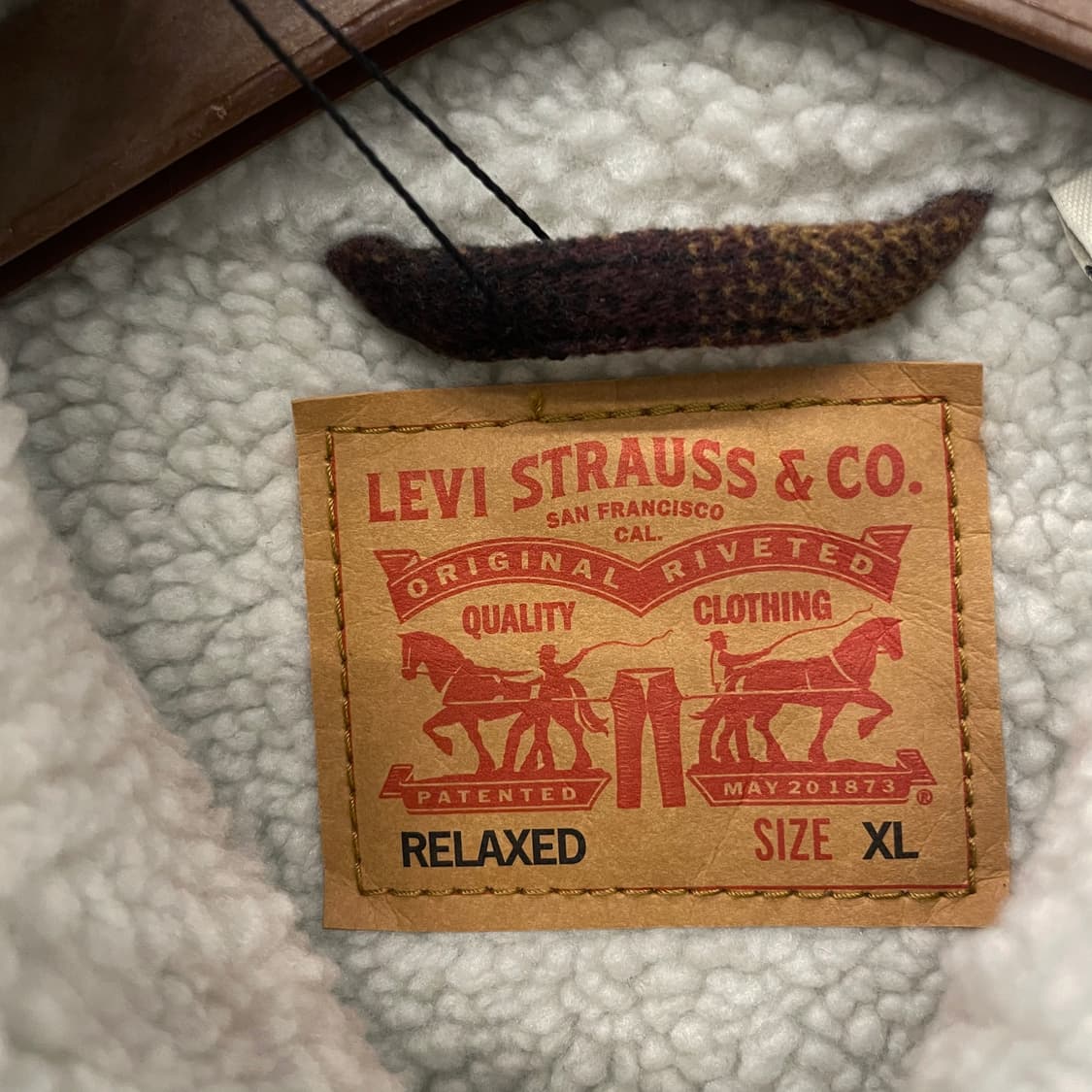 리바이스 릴렉스드 타입2 체크 쉐르파 자켓 상품이미지7