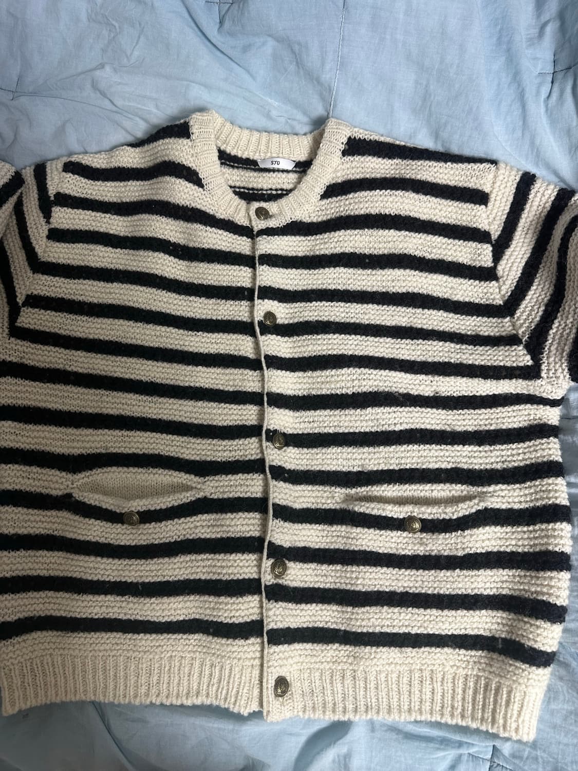 에스티유 스트라이프 가디건 아이보리 상품이미지2