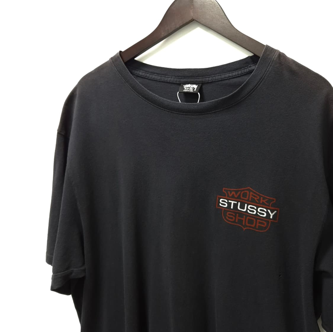 스투시 X 아워레가시 배지 피그먼트 다이드 티 블랙 티셔츠 XL 상품이미지3