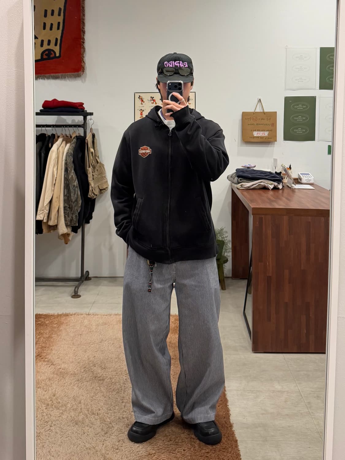 00s Harley-Davidson 할리데이비슨 페이딩 후드 집업 상품이미지2