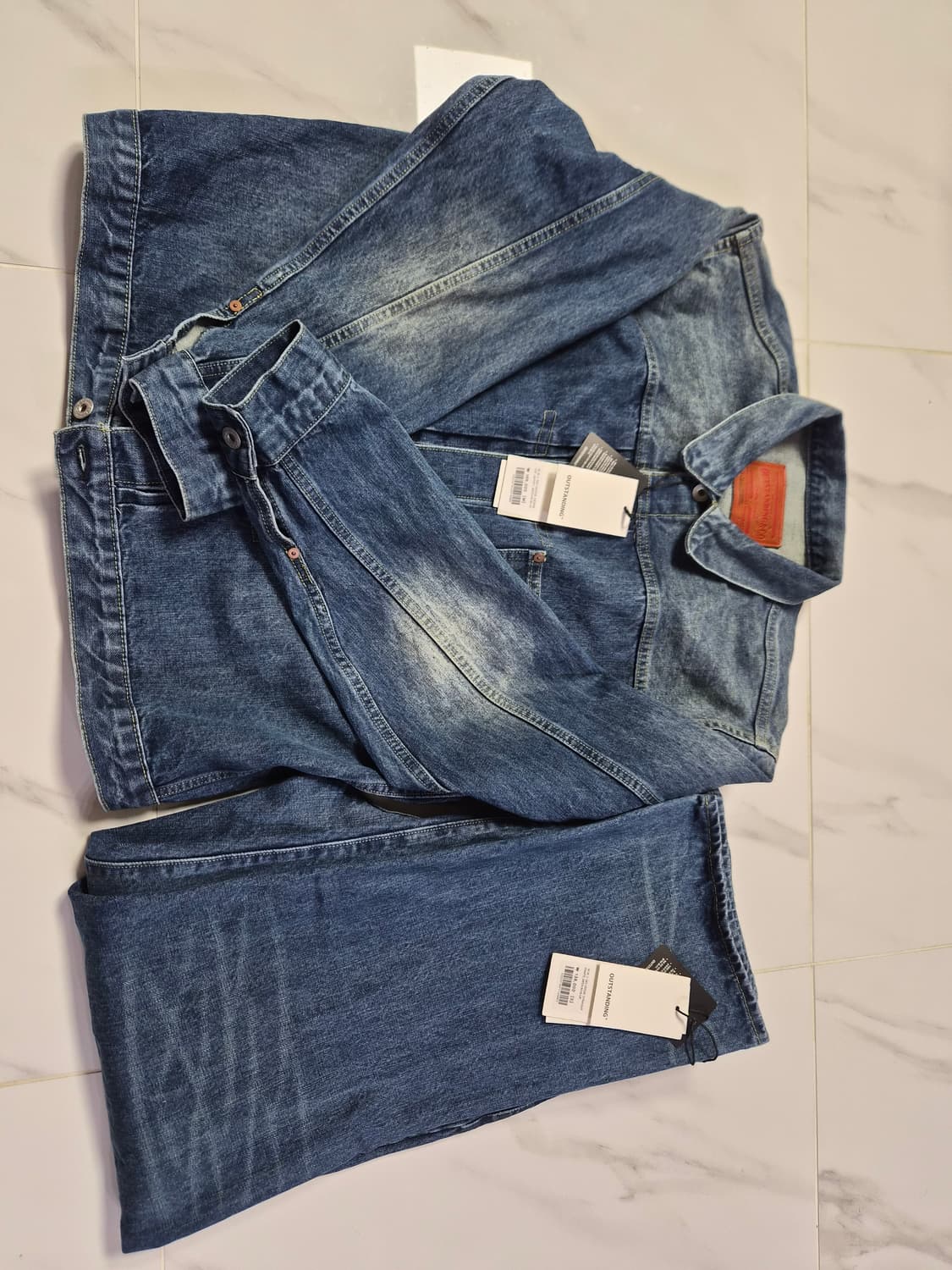 아웃스탠딩 W.W. II SELVEDGE 미디엄블루 셋업 M,S 사이즈 상품이미지1