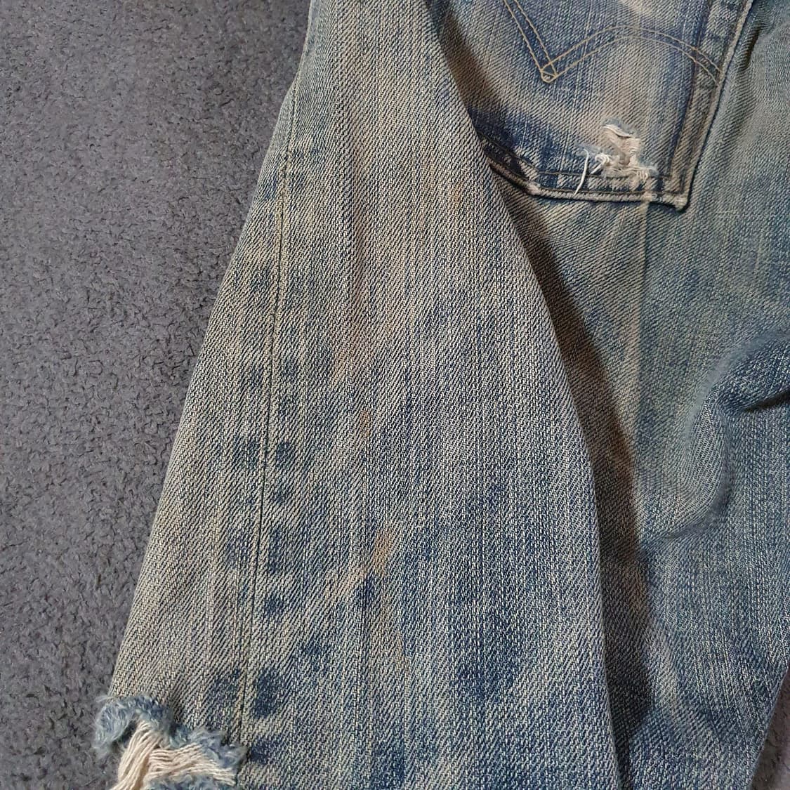 90s LVC 리바이스 USA 501-0657 셀비지 더티 데님 30 상품이미지4