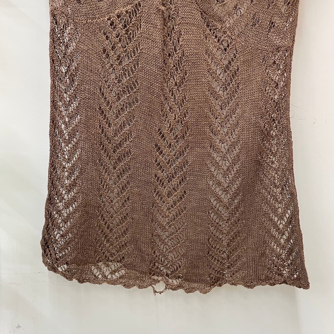 브라운 크로쉐 리본 니트 나시 보헤미안 페어리그런지 상품이미지3