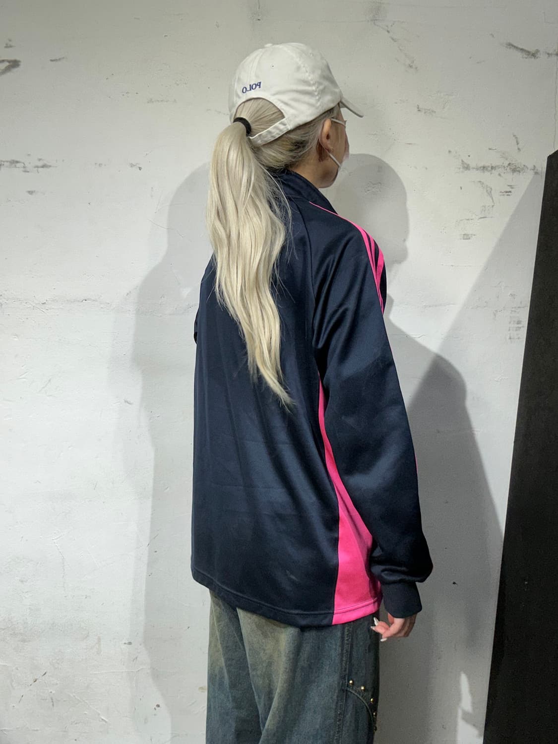 아디다스 네이비 핑크 삼선 져지 올드스쿨 트랙탑 M 상품이미지3