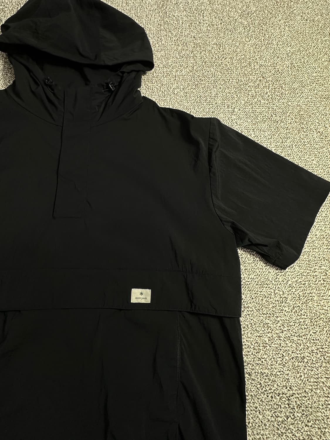 스노우피크 블랙 후드 아노락 반팔 바람막이 상품이미지2